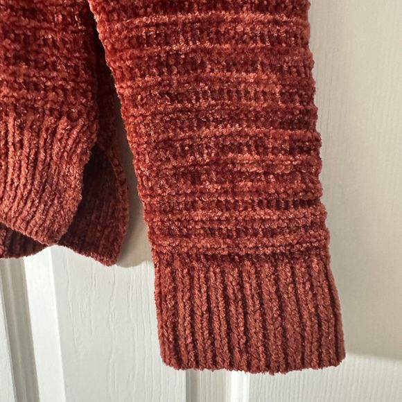 CloudChaser Women's Velvet Ribbed SuperSoft Orange Sweater Round Neck Size Small - Picture 4 of 12